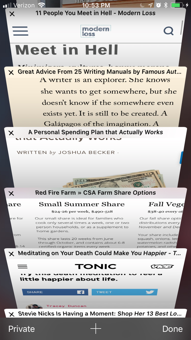 Open Tabs (not the bar kind)